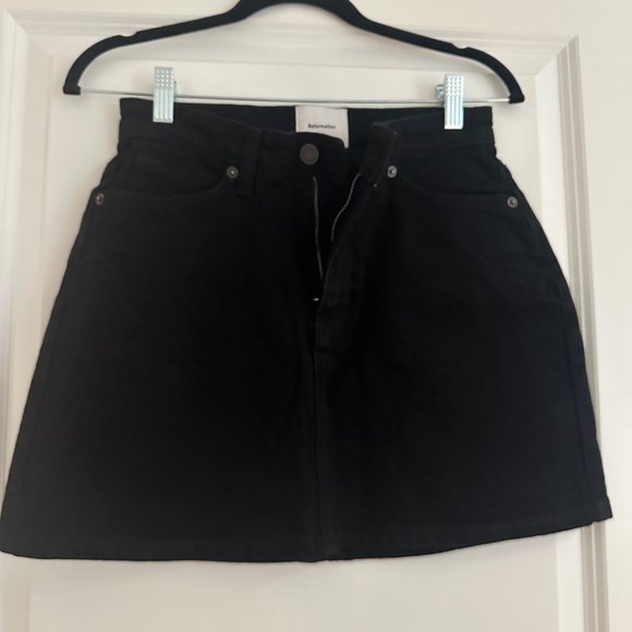 NWOT Reformation 26 Lydia High Rise Denim Mini Skirt in Black - Picture 4 of 4